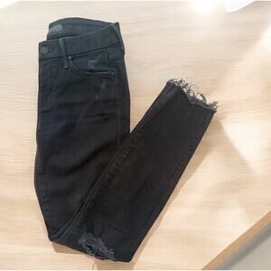 MOTHER | Looker Ankle Fray in "Guilty As Sin" black wash | size 25